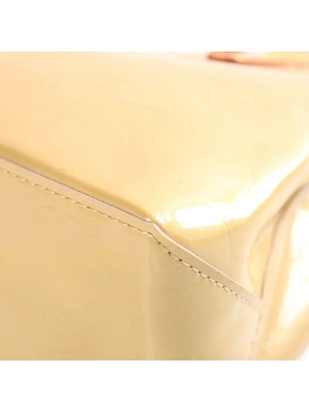 Louis Vuitton Monogram Vernis Reade PM Handbag Light Yellow Leather Patent Gold